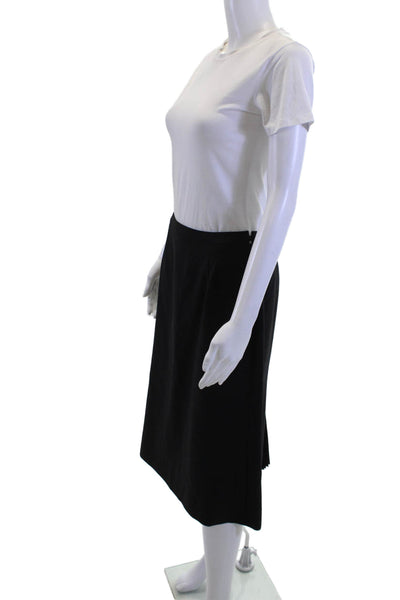Tomasz Starzewski Womens Straight Pencil Skirt Black Wool Blend Size 10