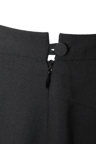 Tomasz Starzewski Womens Straight Pencil Skirt Black Wool Blend Size 10
