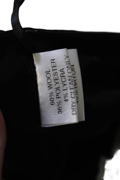 Tomasz Starzewski Womens Straight Pencil Skirt Black Wool Blend Size 10