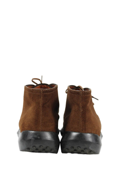 Tods Mens Suede Textured Lined Lace Up Booties Brown Size EUR 38.5