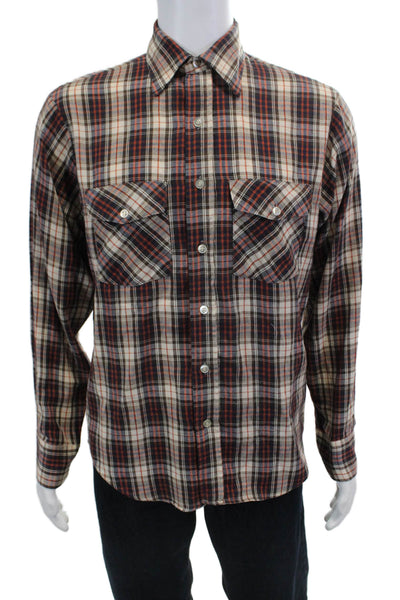 Montgomery Mens Long Sleeve Plaid Casual Button Down Shirt Multi Size M
