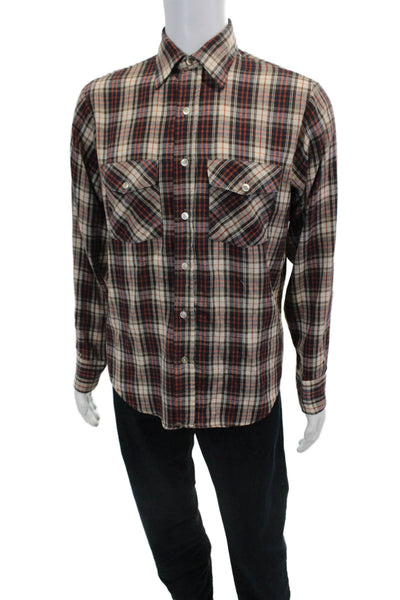 Montgomery Mens Long Sleeve Plaid Casual Button Down Shirt Multi Size M