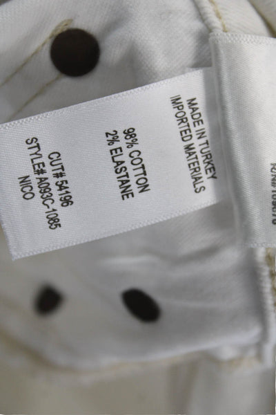 Agolde Women White Ankle Cropped Skinny Jeans Button Mid Rise Size 28