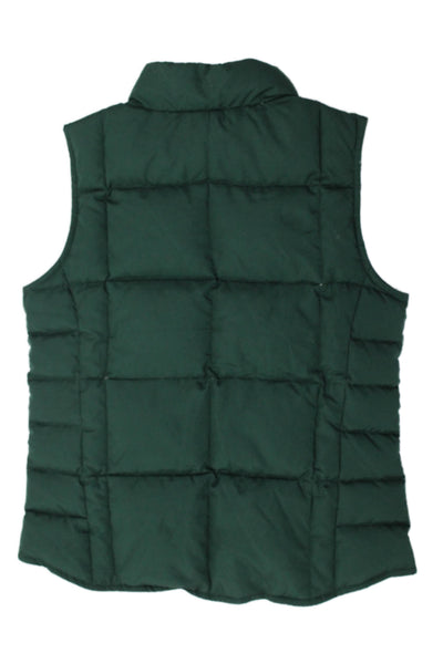 Lands End Boys Sleeveless Button Puffer Vest Green Size M
