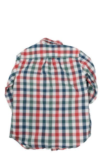 Crewcuts Boys Long Sleeve Plaid Button Down Shirt Red Size 08
