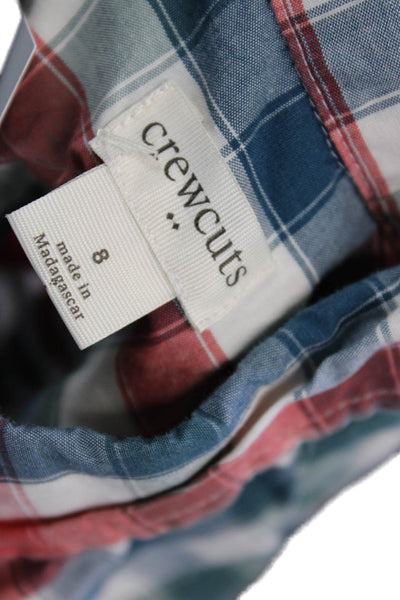 Crewcuts Boys Long Sleeve Plaid Button Down Shirt Red Size 08