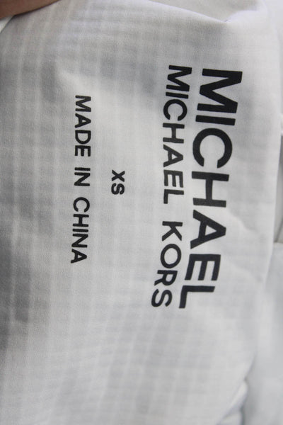 Michael Michael Kors Women Quilted Anorak White Buckle Long Sleeve Size XS