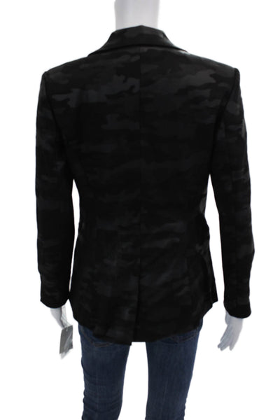 Insight Women Black Camo Blazer Collared Button Long Sleeve Size 2
