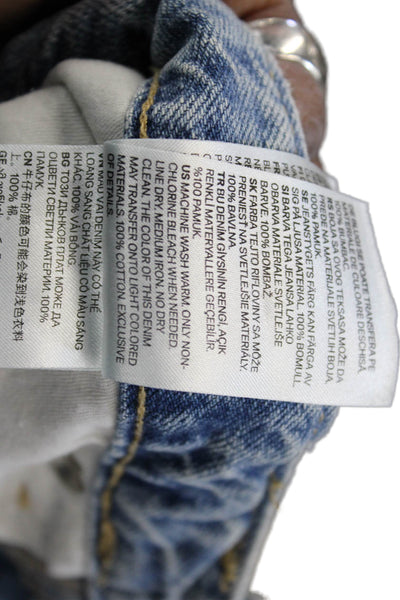 &Denim Womens Boyfriend Mom Jeans Light Blue Mid Rise Size 28