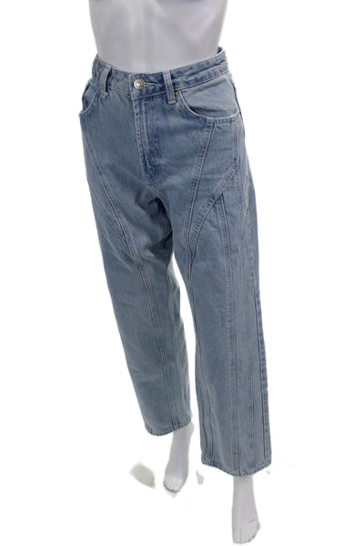 Zara Accessories Unisex Light Blue Straight Wide Leg Jeans Size 6