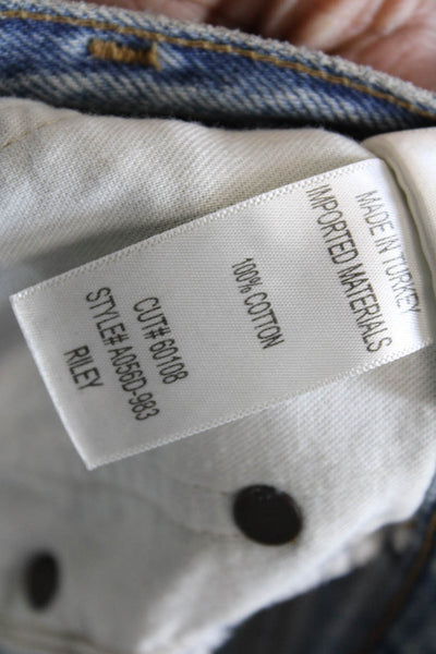 Agolde Womens Boyfriend Cropped Jeans Light Blue Mid Rise 30 Inseam Size 28