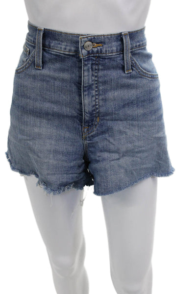J Crew Unisex Shorts Blue 99% Cotton 1% Elastane Solid 90s Size 31