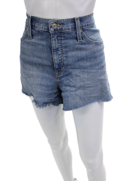 J Crew Unisex Shorts Blue 99% Cotton 1% Elastane Solid 90s Size 31