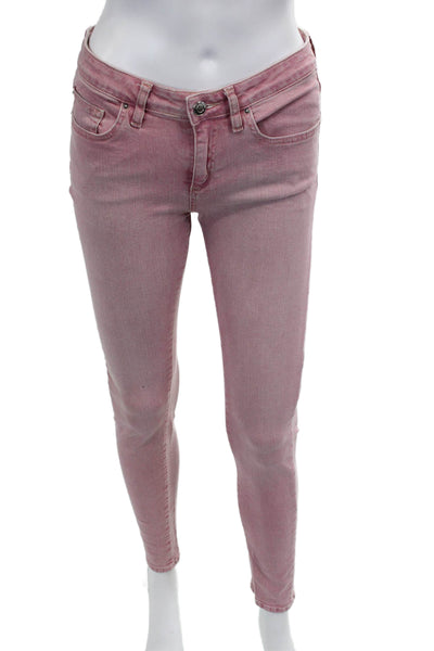 IRO Women Pink Ankle Skinny Jeans Mid Rise Size 24