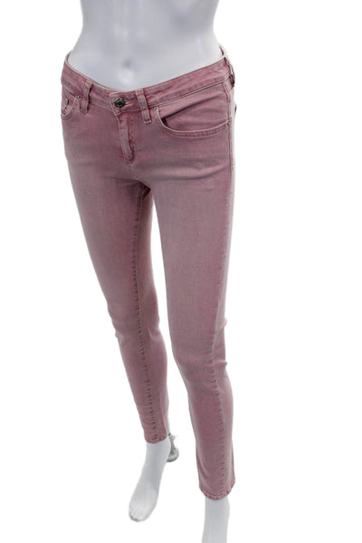 IRO Women Pink Ankle Skinny Jeans Mid Rise Size 24