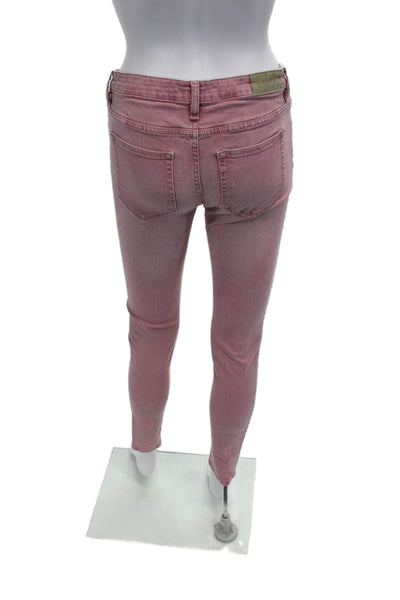 IRO Women Pink Ankle Skinny Jeans Mid Rise Size 24