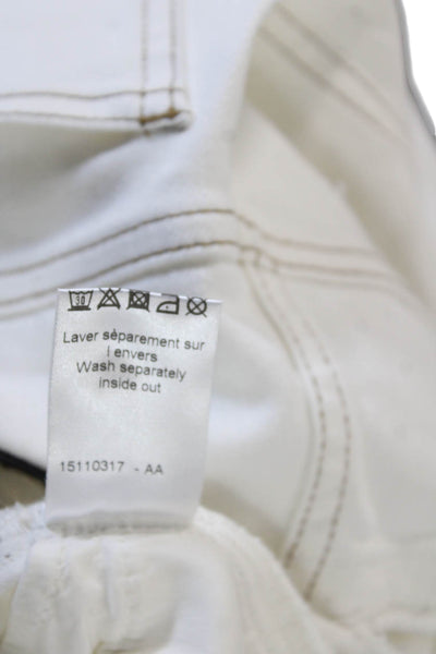 Sonia Rykiel Women Cropped Pants White Mid Rise Button Size 34