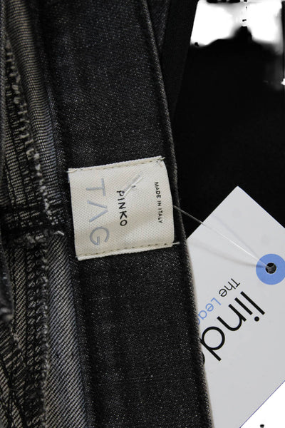 Pinko Unisex Ankle Tapered Dark Gray Jeans Button Mid Rise Size 25