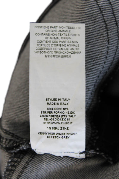 Pinko Unisex Ankle Tapered Dark Gray Jeans Button Mid Rise Size 25