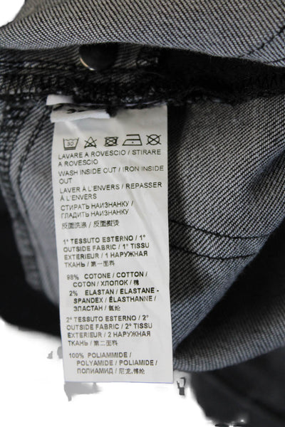 Pinko Unisex Ankle Tapered Dark Gray Jeans Button Mid Rise Size 25