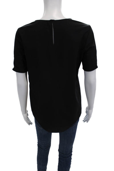 Zara Basic Women Black Short Sleeve Round Neck Blouse Size M