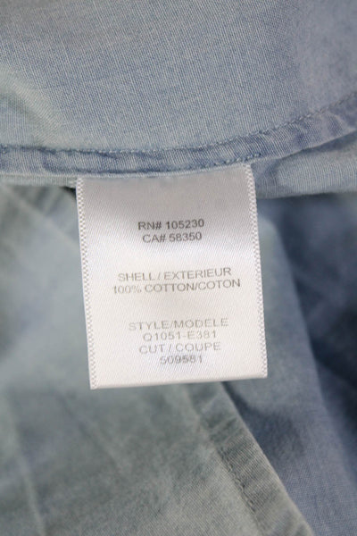 Equipment Femme Women Sleeveless Collared Button-Up Top Light Blue Size M
