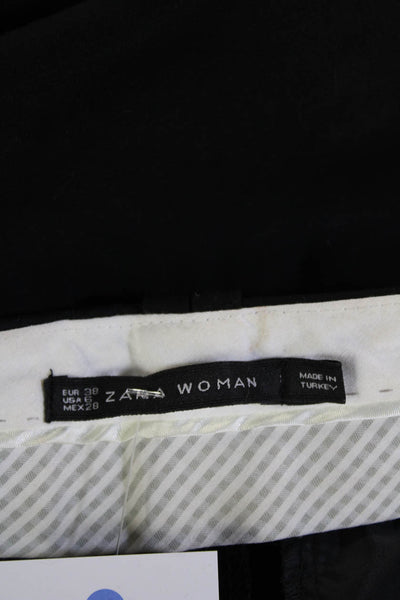 Zara Woman Unisex Ankle Cropped Dress Pants Black Size M