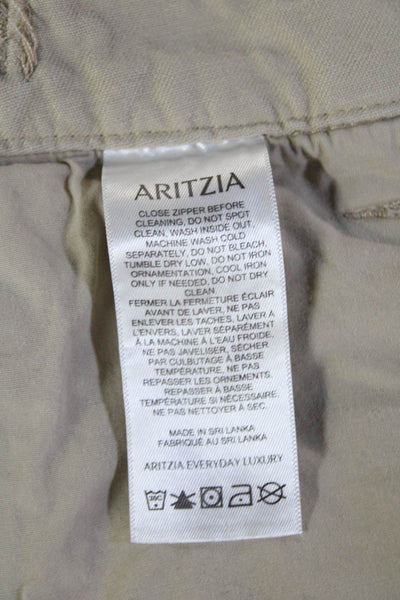 TNA Unisex Cropped Cargo Pants Beige Buckle 100% Cotton 25in Inseam Size 6
