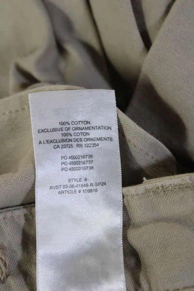 TNA Unisex Cropped Cargo Pants Beige Buckle 100% Cotton 25in Inseam Size 6