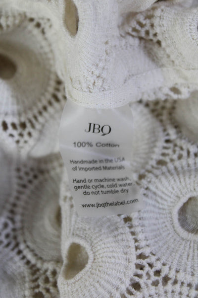 Just Bee Queen Womens Mini Peasant Skirt Beige Cotton Geometric Size S
