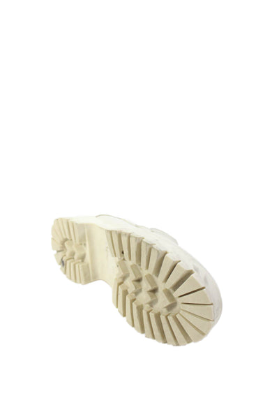 Steve Madden Women's Round Toe Lug Sole Slip-On Loafers Cream Size 9.5