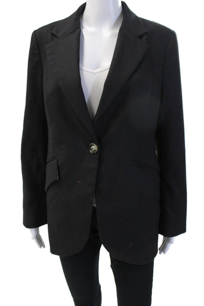Baum Und Pferdgarten Women Black Collared Blazer Viscose Polyester Size S