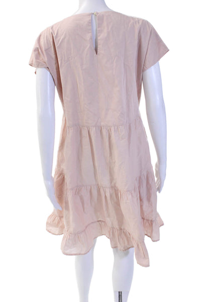 Merlette Womens Shift Sundress Beige Cotton Blend Knee Length Size M