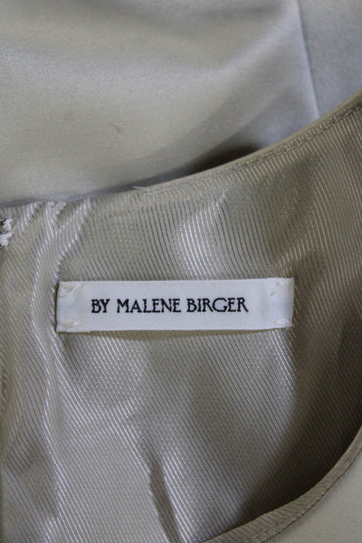 By Malene Birger Women Shift Dress Beige Short Sleeve Round Neck Size S