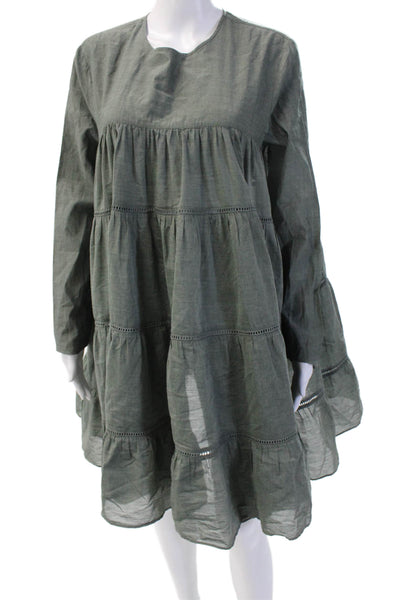 Merlette Women Trapeze Dress Dark Gray Long Sleeve Size M