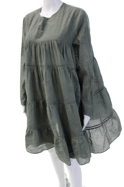 Merlette Women Trapeze Dress Dark Gray Long Sleeve Size M