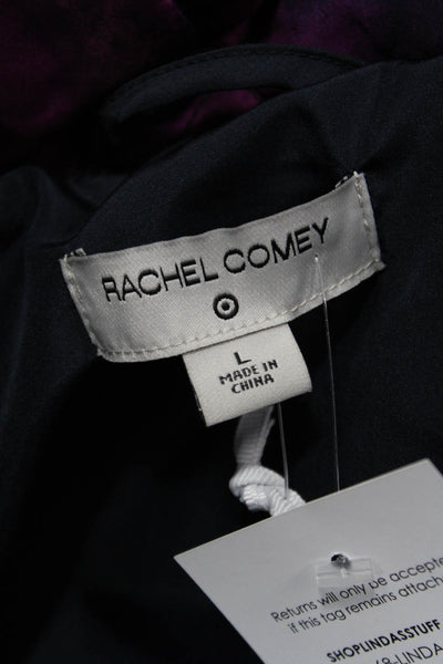Rachel Comey Women Quilted Overcoat Black Floral Polyester Size L