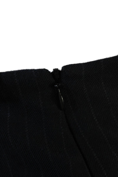 Zara Woman Womens Ankle Cropped Striped Dark Blue Dress Pants Size XL