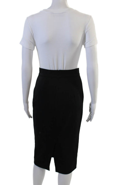 French Connection Women Straight Pencil Skirt Black Midi Size 4