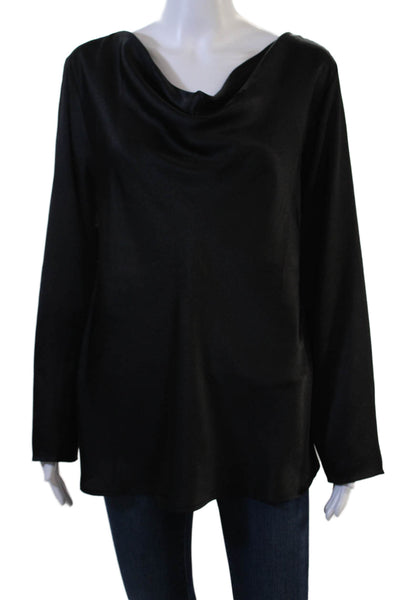 Natori Womens Black Long Sleeve Basic Blouse Size L