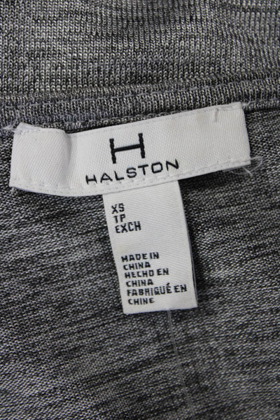 Halston Women Petite Sleeveless Tunic Blouse Gray Polyester Elastane Size XS