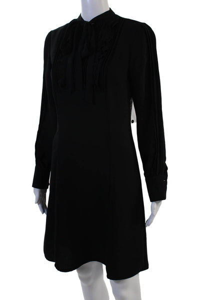 Nanette Nanette Lepore Womens A-Line Dress Black Long Sleeve Size 2