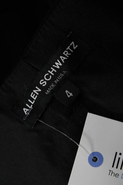 Allen Schwartz Women Cropped Paperbag Dress Pants Black Polyester Size 4