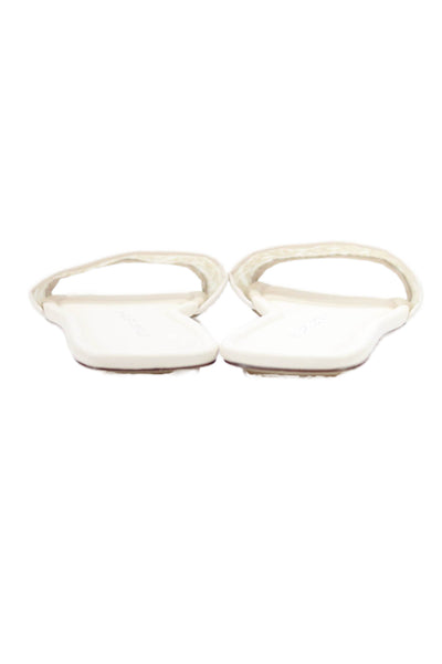Stuart Weitzman Womens Open Square Toe Lace Sandals White Size 8