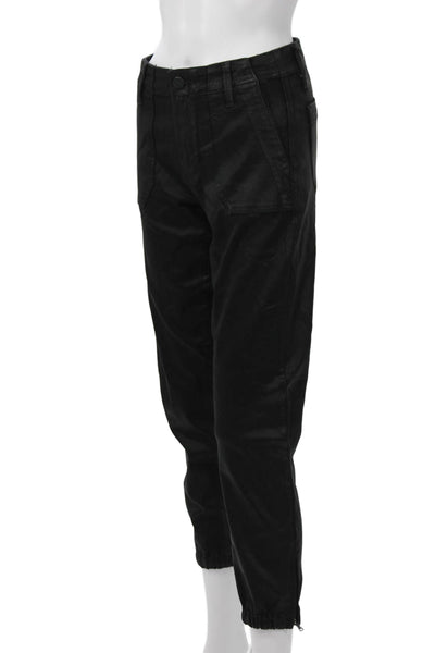Paige Unisex Black Ankle Jogger Pants Button Closure 29 Inseam Size 26