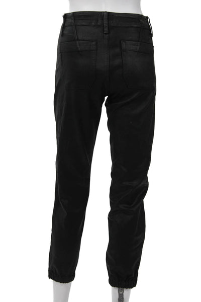Paige Unisex Black Ankle Jogger Pants Button Closure 29 Inseam Size 26