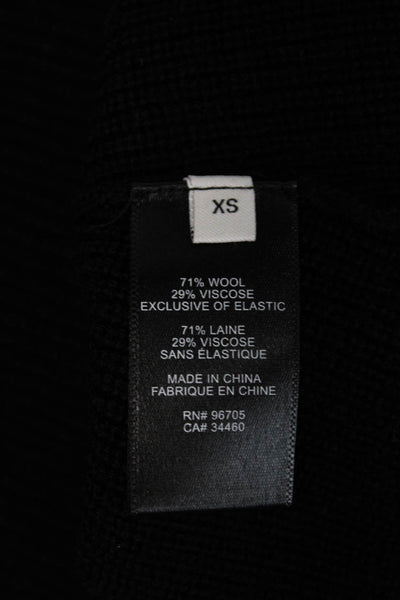 Rebecca Taylor Womens Black Wool Viscose Long Sleeve Tie Blouse Gothic Size S