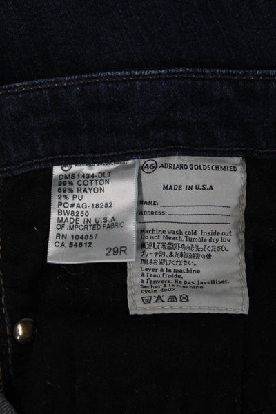 Adriano Goldschmied Womens Dark Blue Straight Jeans Mid Rise 30 Inseam Size 29