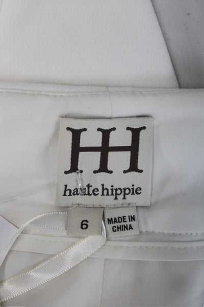 Haute Hippie Women Dress Pants White Triacetate Blend Button Size 6
