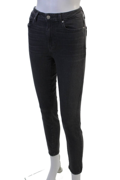 Paige Women Dark Gray Ankle Skinny Jeans Mid Rise Button Size 29